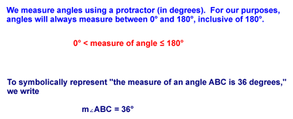 The measure of an angle