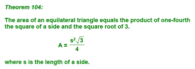 Theorem 104 - the Area of an Equilateral Triangle