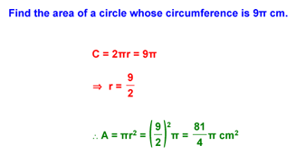 Circle Area Example 2