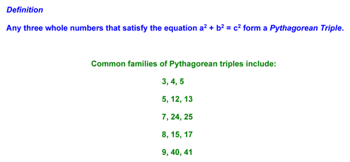 Definition of Pythagorean Triples