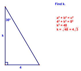 2nd Example using 30-60-90 Triangle