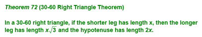 30-60-90 Triangle Theorem